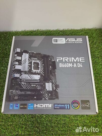 Материнская плата asus prime B660M-A D4 новая