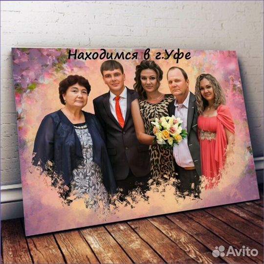 Портрет по фото на холсте
