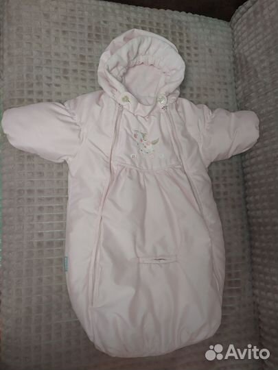 Конверт для новорождённой девочки на выписку 56-62