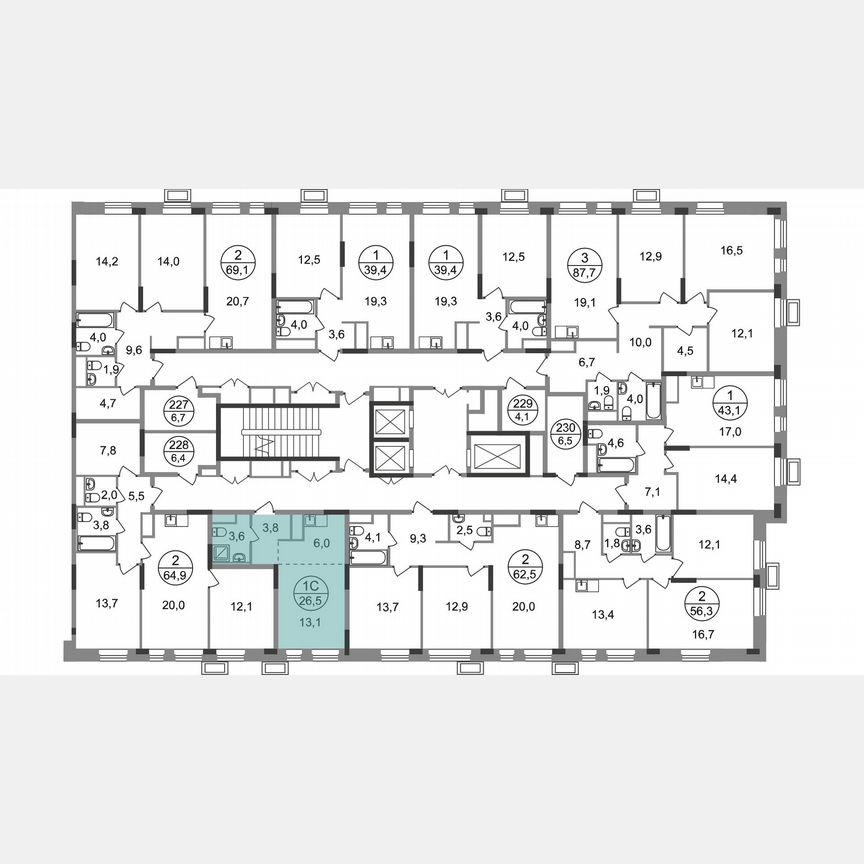 Квартира-студия, 26,5 м², 11/19 эт.