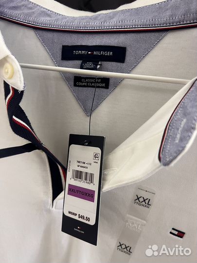 Поло Tommy Hilfiger мужское белое