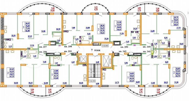 2-к. квартира, 59,1 м², 7/11 эт.
