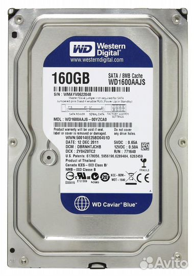 Жесткий диск Western Digital 160Gb WD1600aajs SATA