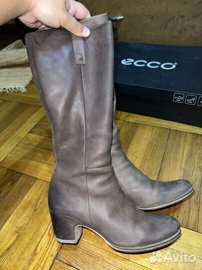Сапоги кожанные ecco шоколадные