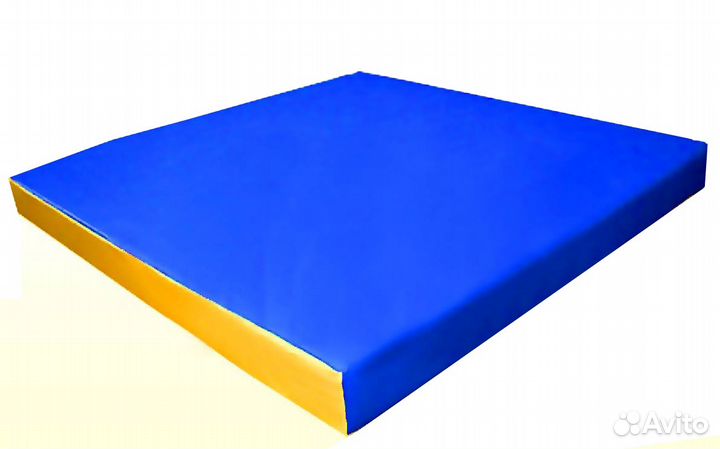 Мат гимнастический 100х100х10cм. цв сине-желтый