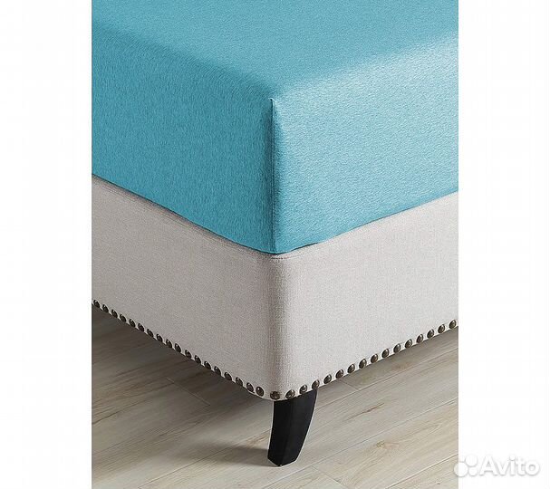 Простынь GoodNight Трикотаж 160х200х20 Бирюза на р