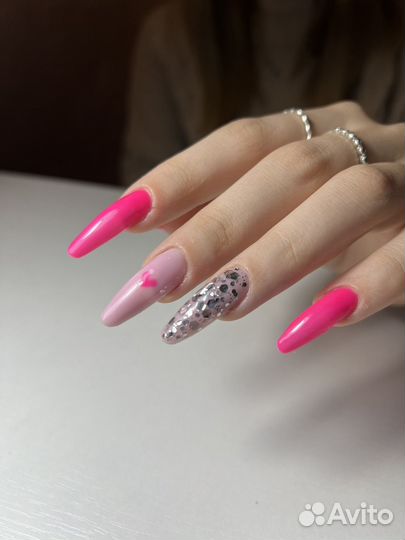 Маникюр гель лак наращивание