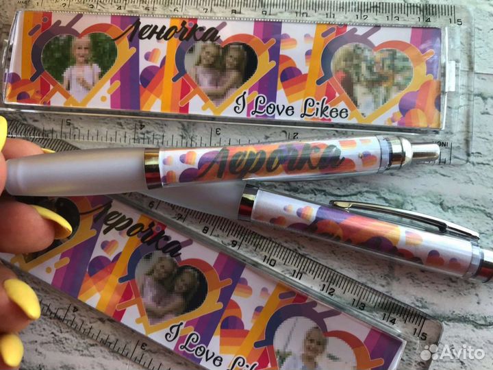 Именные ручки, линейки, закладки