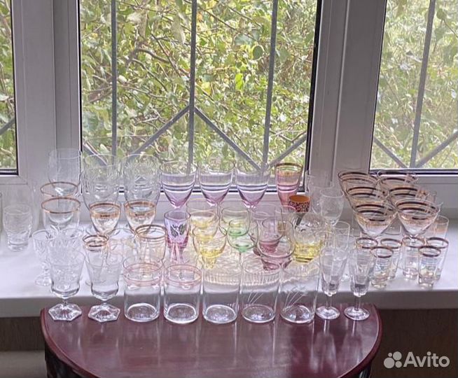 Рюмки,фужеры, бокалы хрусталь, цветное стекло СССР