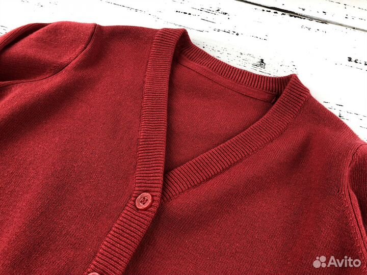 Кардиган кофта для девочки красная теплая
