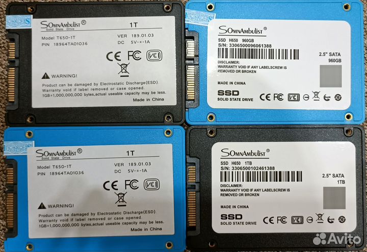 SSD накопитель 1TB / 960 GB nvme/sata