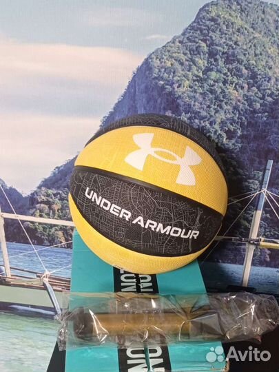 Баскетбольный мяч under armour + насос игла
