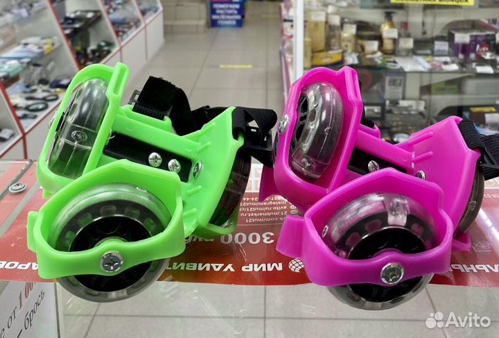 Ролики на пятку с подсветкой, до 80кг 6+