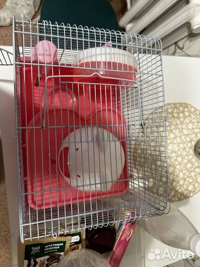 Клетка для хомяка + набор для хомяка