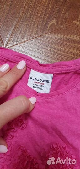Футболка Us polo assn для девочки, новая, 116 см