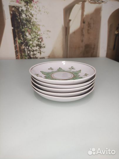 Блюдце Вербилки Мятный Барбарис фарфор СССР