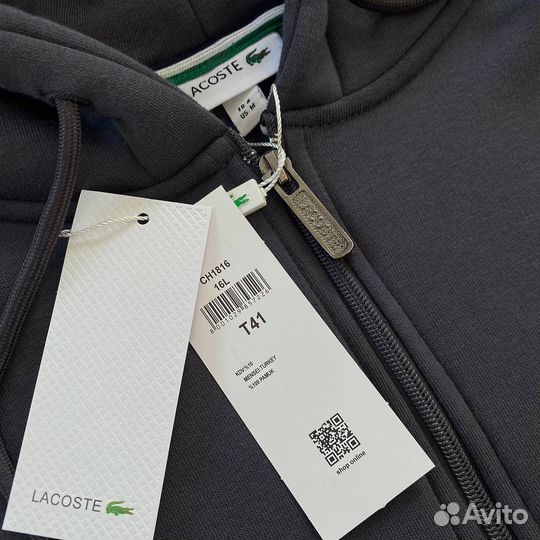 Зип худи lacoste толстовка с начесом