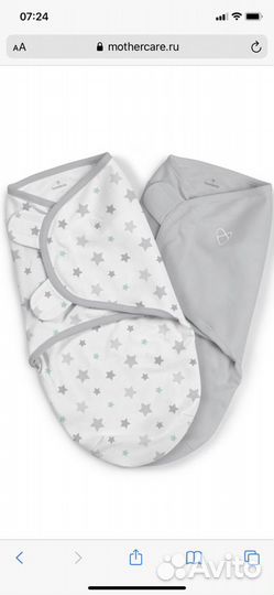 Кокон конверт на липучке 2 шт mother care