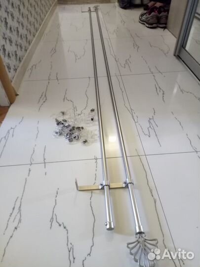 Карниз для штор (гардина) из нержавейки двухрядный