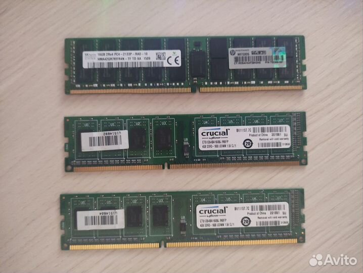 Оперативная память ddr3. 2 по 4 гб, одна на 16 гб