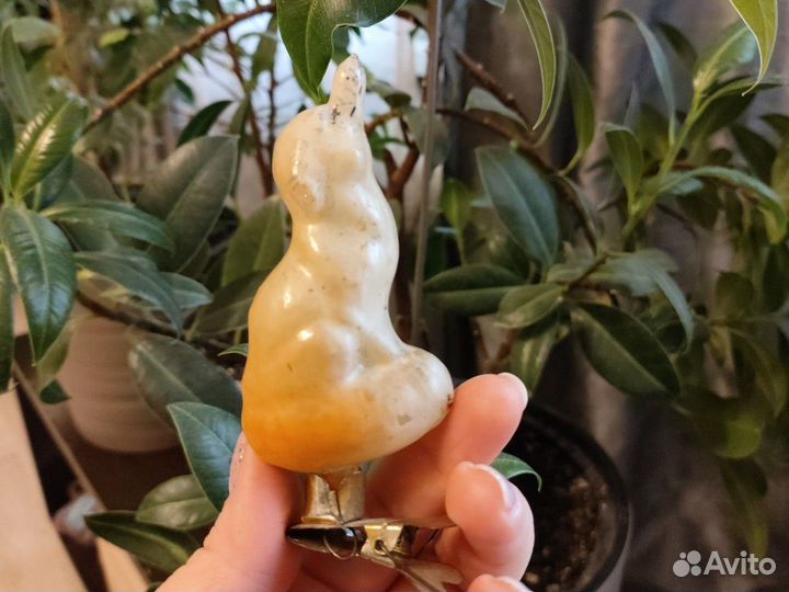 Елочные игрушки СССР лисичка серая шейка