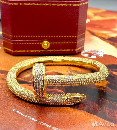 Браслет с цирконами Cartier premium