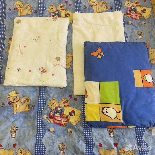 Одеяло детское 100 на 140, пододеяльник, подушки