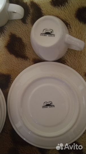 Набор кофейный белый + молочник и ваза