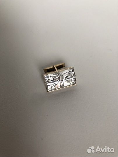 Запонки винтажные с прозрачными вставками СССР