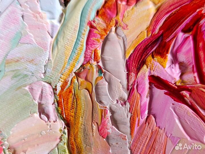 Картина маслом Роза 13 на 18 см