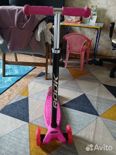 Самокат детский трехколесный колёса светятся