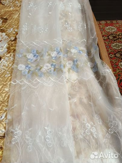 Тюль новый органза с вышивкой