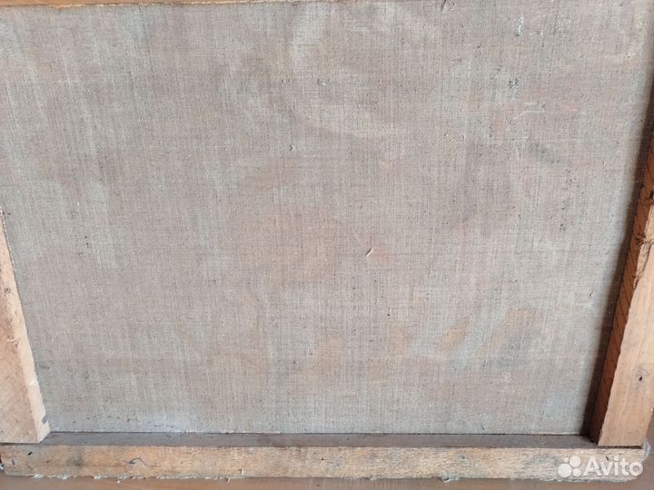 Картина 50х годов, х/м, охота на львов