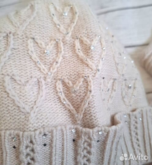 Комплект шапка и шарф осень-зима для девочки