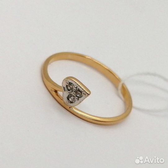 Кольцо / размер 17 / 1,20г / Золото585 / фианиты круглые