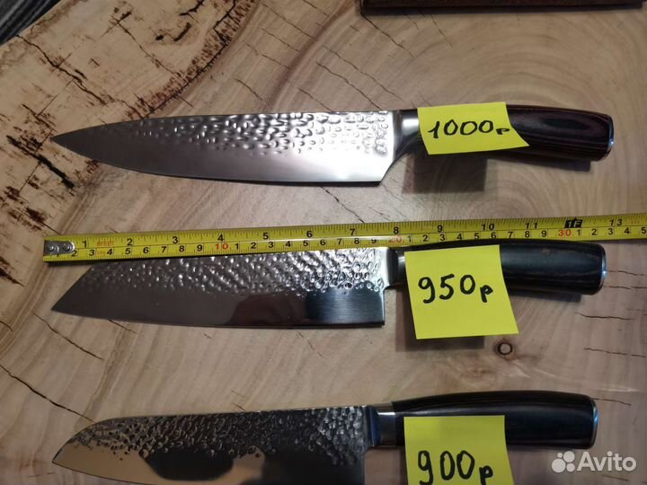 Кухонные ножи с дизайном кованной стали