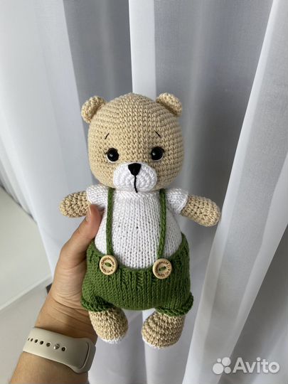 Вязаные игрушки ручной работы мишка