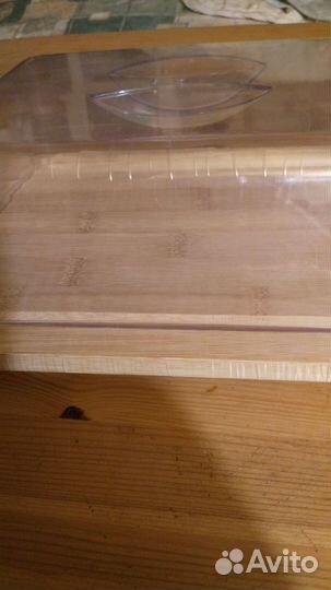 Сырная тарелка с крышкой бамбук и пластик