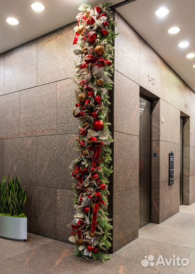 Новогоднее оформление офисов, витрин,коттеджи