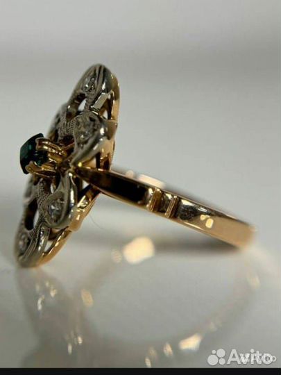 Золотое кольцо с бриллиантами 583 пробы