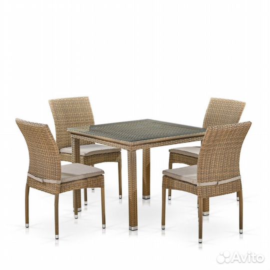 Комплект плетеной мебели T257B-Y380B-W65 Light Bro