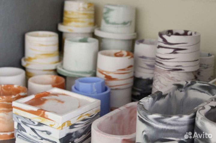 Стаканы ручной работы для свечей с подложкой