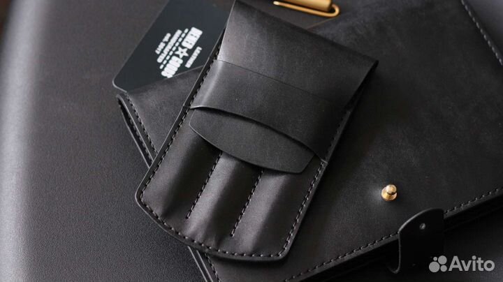 Кожаный футляр для ручек (ручная работа)