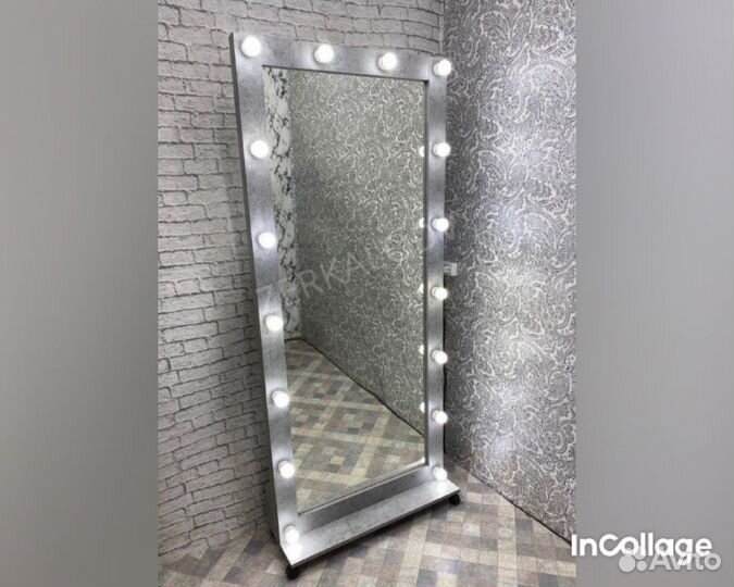 Ростовое зеркало с лампами 180*80