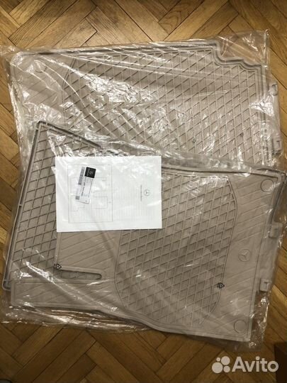 Коврики Мерседес Майбах X222 бежевые резиновые