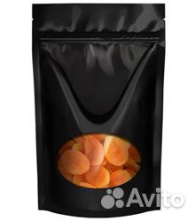 Пакеты Дой-Пак с зип-локом, черный с окном 135х200