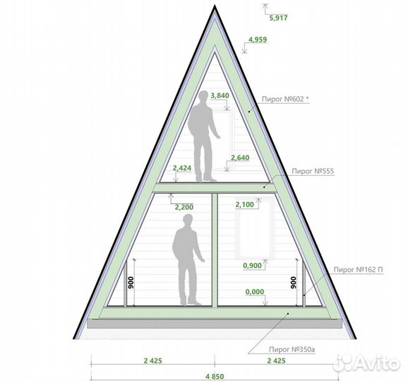 Готовый проект каркасного дома A-Frame