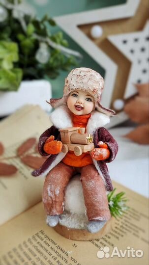 Ватная ёлочная игрушка Илюшка