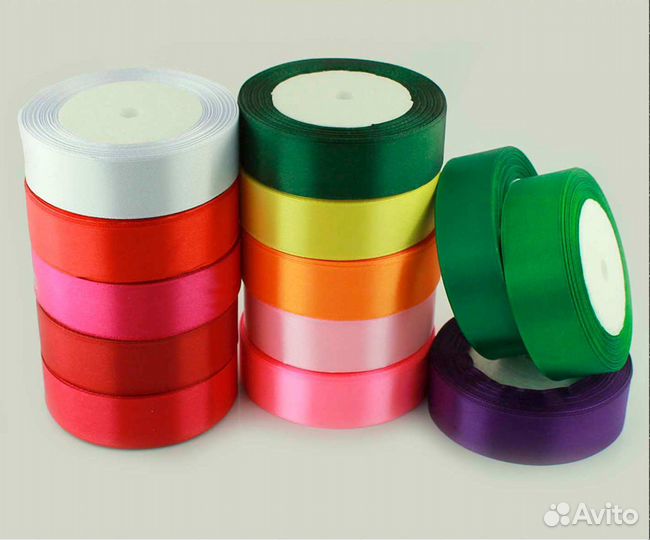 Ленты атласные 25мм. в рулонах