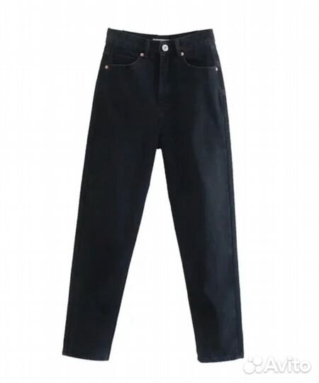 Джинсы черные mom